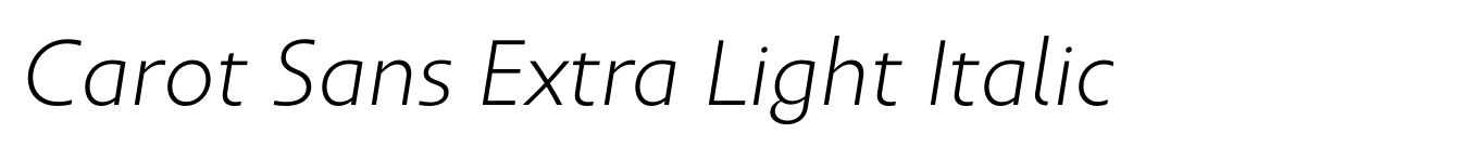 Carot Sans Extra Light Italic image